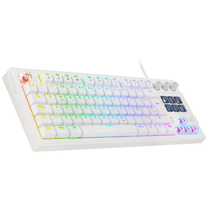 Mars Gaming MK-MASTER Teclado Mecánico TKL con SmartDeck y Switches Rojo Blanco Mars Gaming MK-MASTER Teclado Mecánico TKL con SmartDeck y Switches Rojo Blanco