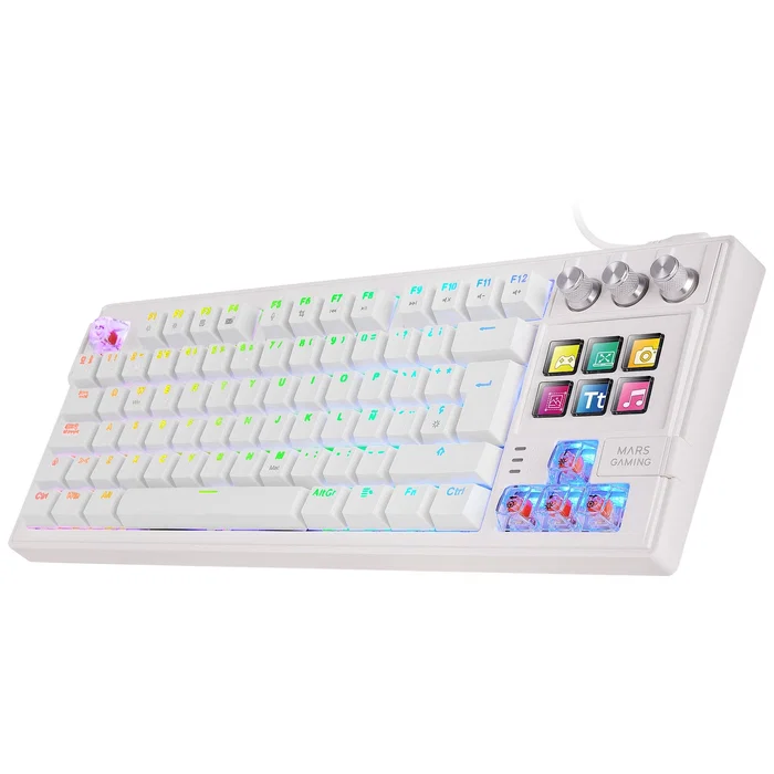 Mars Gaming MK-MASTER Teclado Mecánico TKL con SmartDeck y Switches Rojo Blanco Mars Gaming MK-MASTER Teclado Mecánico TKL con SmartDeck y Switches Rojo Blanco