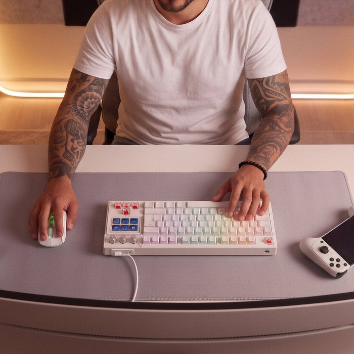 Mars Gaming MK-MASTER Teclado Mecánico TKL con SmartDeck y Switches Rojo Blanco Mars Gaming MK-MASTER Teclado Mecánico TKL con SmartDeck y Switches Rojo Blanco