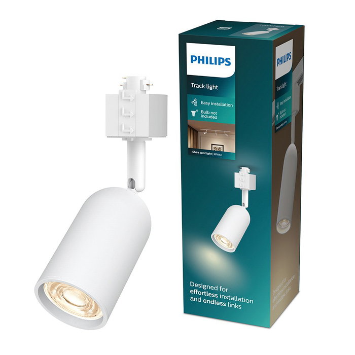 Philips Foco Spot Easylink Orientable Modelo Shea, Casquillo GU10, Color Blanco, Cabezal Ajustable, Compatible con Bombillas LED Philips Foco Spot Easylink Orientable Modelo Shea, Casquillo GU10, Color Blanco, Cabezal Ajustable, Compatible con Bombillas LED