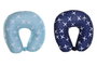DKD Home Decor Cojín de Viaje de Poliester y Spandex, Pack de 2, Surtido Azul Marino y Celeste