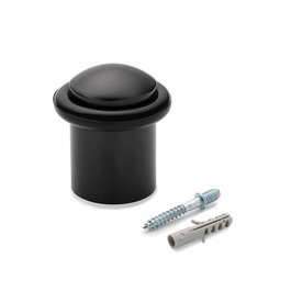 Inofix Tope de Puerta Metálico Negro Latón Caucho 30x27x27 mm con Tornillos