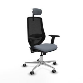 PIQUERAS Y CRESPO Silla de oficina Mardos con mecanismo Sincro, Gris y Negro