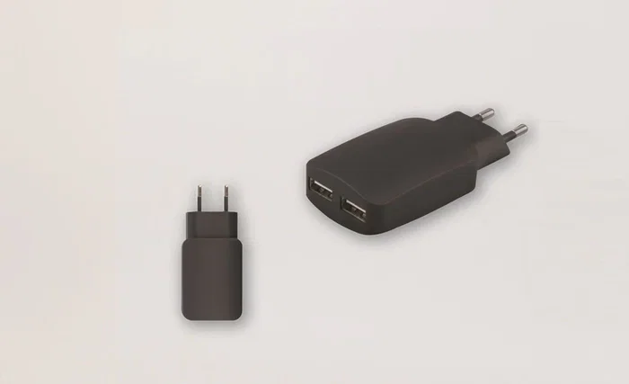 Coolbox Cargador USB de Pared 3.1A con 2 Puertos, 15W, Universal, 5V, Negro, Modelo CU231-T