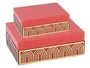 DKD Home Decor Joyero Sixties Rojo Dorado 18 x 10 x 25 cm Set de 2