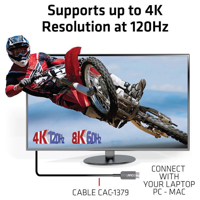 Club 3D Cable HDMI 2.1 Activo Optico 8K 60Hz Ultra HD 4K 20 Metros Alta Velocidad HDR VRR