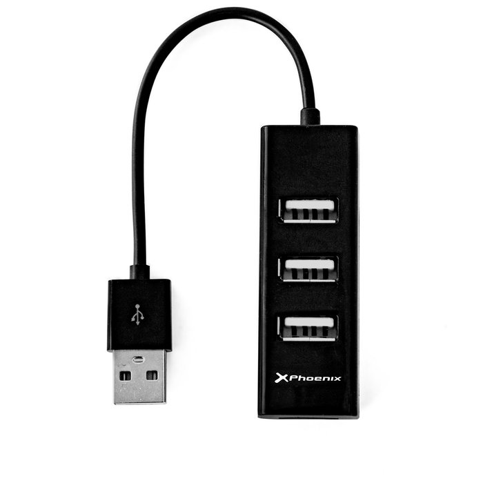 Phoenix technologies Hub USB Portátil 4 Puertos USB 2.0 Alta Velocidad 480Mbps Compatible Windows