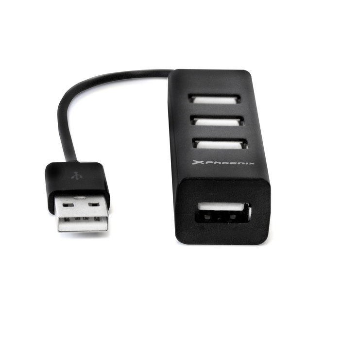Phoenix technologies Hub USB Portátil 4 Puertos USB 2.0 Alta Velocidad 480Mbps Compatible Windows