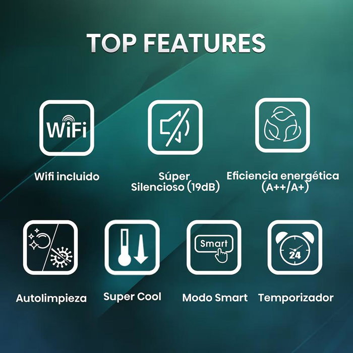 Hisense Aire Acondicionado Split 1x1 Inverter con Wifi Integrado 2236 Frig/h 2236 Kcal/h Hisense Aire Acondicionado Split 1x1 Inverter con Wifi Integrado 2236 Frig/h 2236 Kcal/h