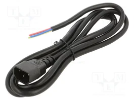 AKYGA Cable de alimentación H03VV-H 3x1mm2 IEC C14 macho 1,8m