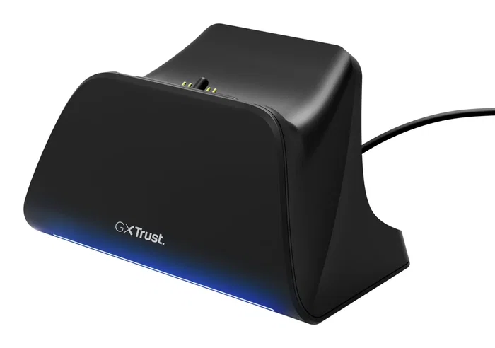 Trust GXT 255 Soporte de Carga Rápida para PS5 con LED, Base para DualSense, Negro, Cable USB-C Incluido