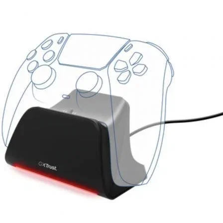 Trust Gaming Estación de Recarga Rápida GXT 255 para PS5 con Carga Rápida y Indicador LED, Soporte DualSense, 25552