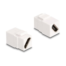 DeLOCK 90327 Módulo Keystone HDMI Hembra a Hembra Diagonal 8K 60 Hz Blanco