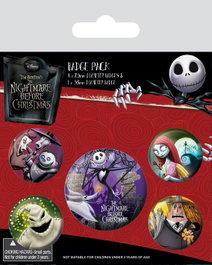 Pyramid International Pack 5 Chapas Characters Pesadilla antes de Navidad
