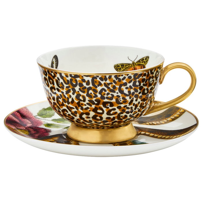Spode Taza Té con Plato 200 Ml Creatures Leopardo Oro 22k Spode Taza Té con Plato 200 Ml Creatures Leopardo Oro 22k