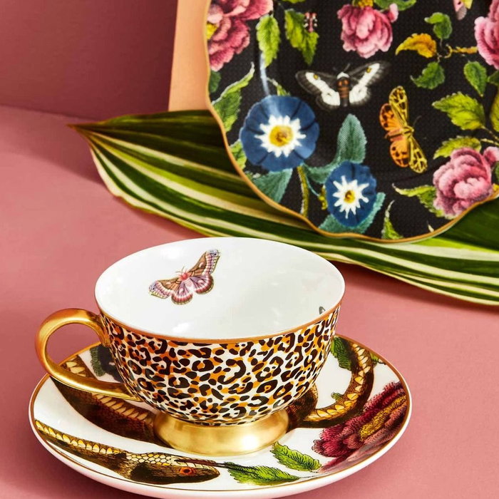 Spode Taza Té con Plato 200 Ml Creatures Leopardo Oro 22k Spode Taza Té con Plato 200 Ml Creatures Leopardo Oro 22k