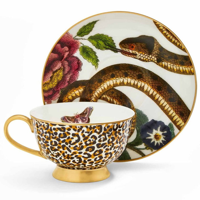 Spode Taza Té con Plato 200 Ml Creatures Leopardo Oro 22k Spode Taza Té con Plato 200 Ml Creatures Leopardo Oro 22k