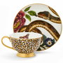 Spode Taza Té con Plato 200 Ml Creatures Leopardo Oro 22k