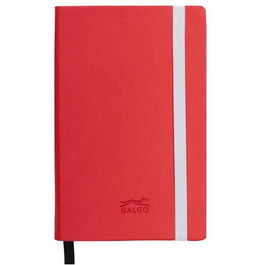GALGO Cuaderno A6 80H Liso Tapa Dura Rojo