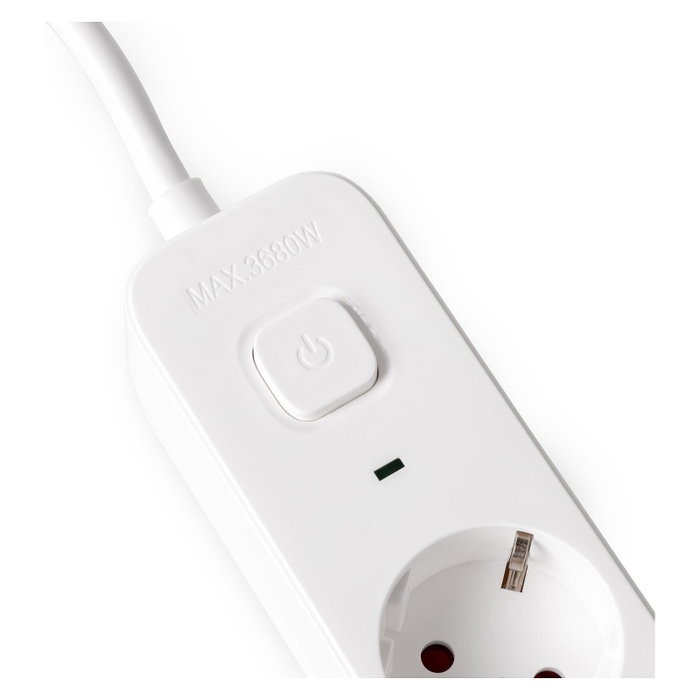 ENTAC Regleta de enchufes 4 salidas CA, 1 USB-A y 1 USB-C, 1,5 m, Blanco