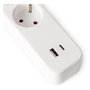 ENTAC Regleta de enchufes 4 salidas CA, 1 USB-A y 1 USB-C, 1,5 m, Blanco