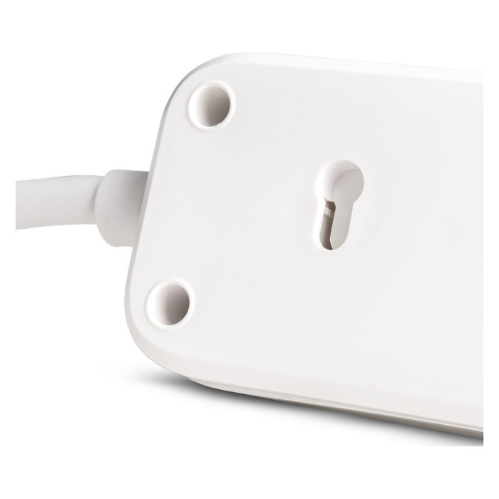 ENTAC Regleta de enchufes 4 salidas CA, 1 USB-A y 1 USB-C, 1,5 m, Blanco