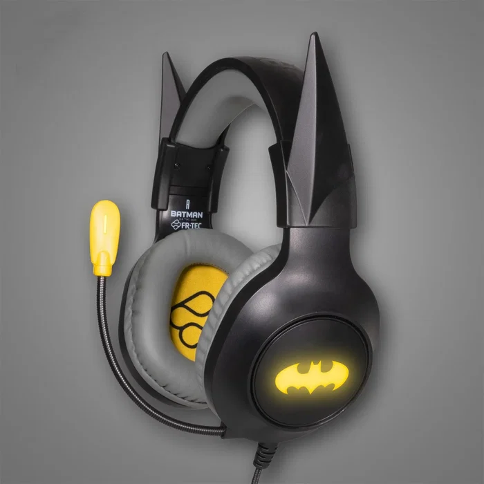 Blade Gaming BATHEAD Auriculares Gaming con Micrófono Plegable - Diadema Ajustable - Almohadillas Acolchadas - Iluminación LED - Negro/Amarillo - BATMAN - Conducción Ósea