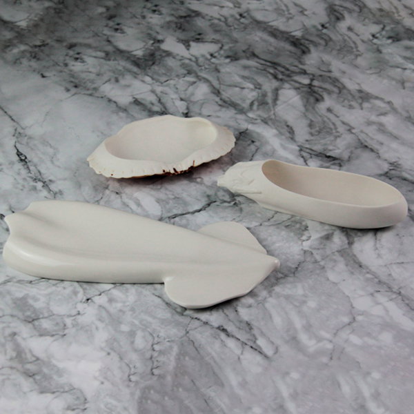 Summa Premium Set de 2 Boles Calamar Brillo Blanco 28x10 cm