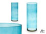 Giftdecor Jarrón de Cristal Cilindro Turquesa 15cm x 40cm