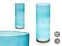Giftdecor Jarrón de Cristal Cilindro Turquesa 15cm x 40cm