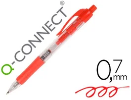 Q-connect Bolígrafo Retráctil Rojo con Tinta de Aceite 0,7 mm