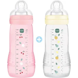 Mam Biberón Easy Active Set 2 uds +6 meses 330ml Tetina X flow Baya Perla MAM9001616858291