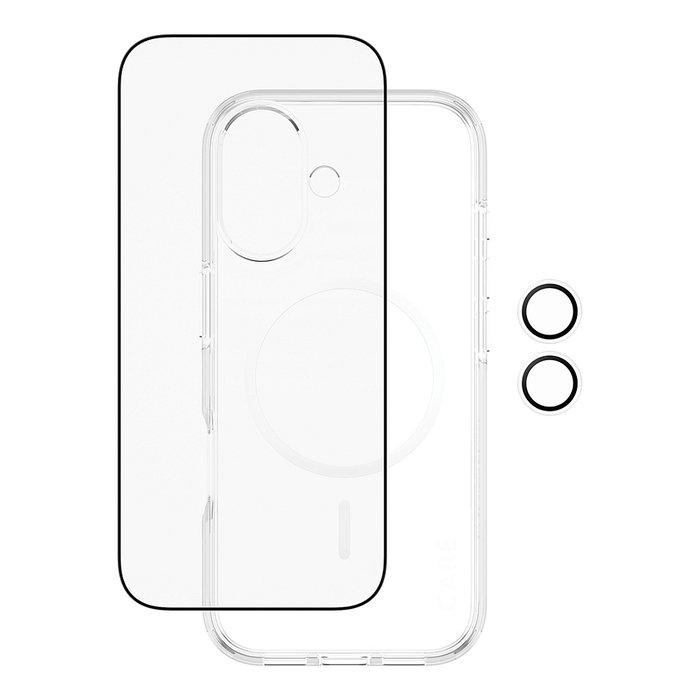PanzerGlass Protector de Pantalla 3 en 1 CARE Explorer Set iPhone 17 de Cristal Templado Resistente a Rayones y Golpes, Kit Aplicación en Seco