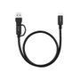 Nanocable Cable USB-C+USB-A/M-USB-C/M 3.2 Gen2 60W 4K 2m Negro