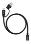 Nanocable Cable USB-C+USB-A/M-USB-C/M 3.2 Gen2 60W 4K 2m Negro