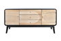 DKD Home Decor Mueble TV Moderno Negro Natural 120 x 58 x 50 cm