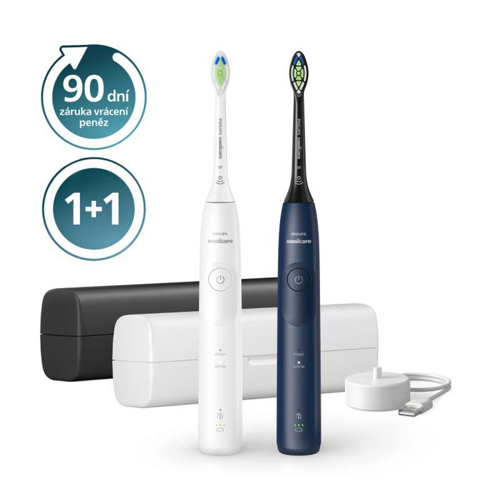Philips Sonicare 5500 HX7119/01 Cepillo de Dientes Eléctrico Sónico Duopack Color Azul Marino y Blanco Philips Sonicare 5500 HX7119/01 Cepillo de Dientes Eléctrico Sónico Duopack Color Azul Marino y Blanco