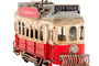 DKD Home Decor Vehículo Decoración Vintage Tranvía Rojo 6.5 x 12 x 21 cm (2 Unidades)