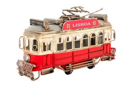 DKD Home Decor Vehículo de Decoración Metal Tranvía Rojo