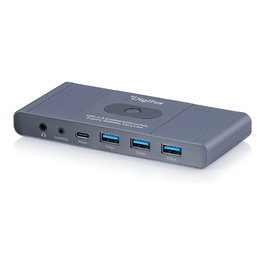 Digitus Conmutador KVM USB-C 3.0 HDMI, 2 Puertos, 4K Ultra HD a 60Hz, Aluminio Gris, 3840x2160