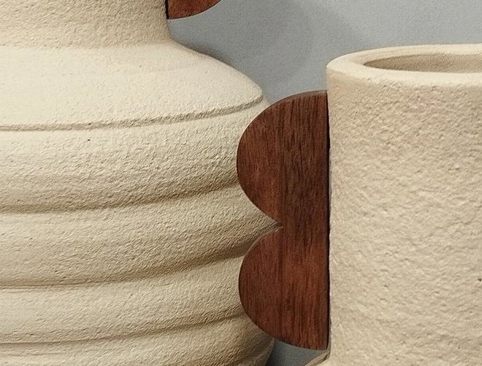 DKD Home Decor Jarron Crudo Marron 23 x 32 x 23 cm