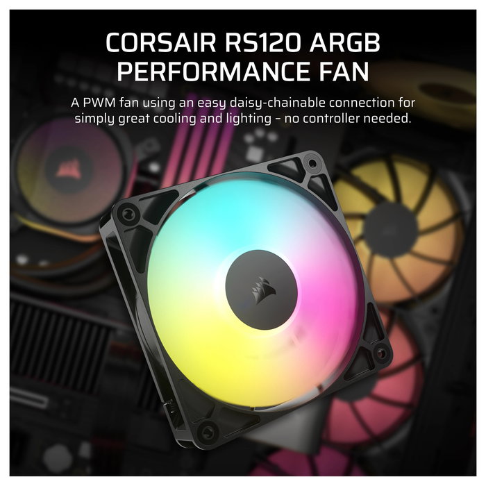 Corsair RS120 ARGB Ventilador de caja 120mm Negro