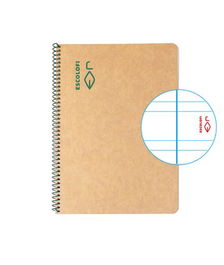 Bloc Escolofi Green Tapa Dura A5 50H Pauta 3 80G Reciclado Con Margen Verde (Set de 5)