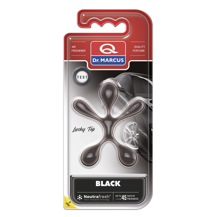 Drmarcus DRM0658 Ambientador Lucky Top Black, Amuleto Perfumado para Coche, Fragancia 45 Días