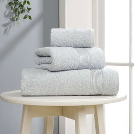 Mijölnir Juego de Toallas de 3 Piezas 100% Algodón Gris Claro (Lavado 30x50, Mano 50x85, Baño 70x140)