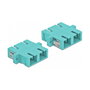 DeLOCK Acoplador de Fibra Óptica SC Duplex Hembra a Hembra Multimodo OM3 4 Piezas Azul