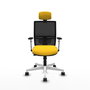 PIQUERAS Y CRESPO Silla de oficina Yunquera con mecanismo Sincro/Traslack, Amarillo y Negro