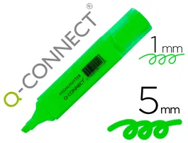 Q-connect Rotulador fluorescente verde punta biselada 1-5 mm