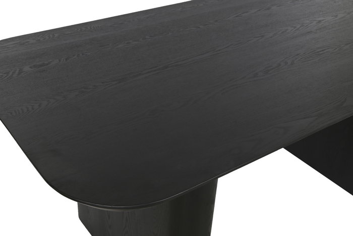 DKD Home Decor Mesa Comedor Moderna para 6 Personas, Negro, Abeto, 180 x 90 x 77 cm, Desmontable