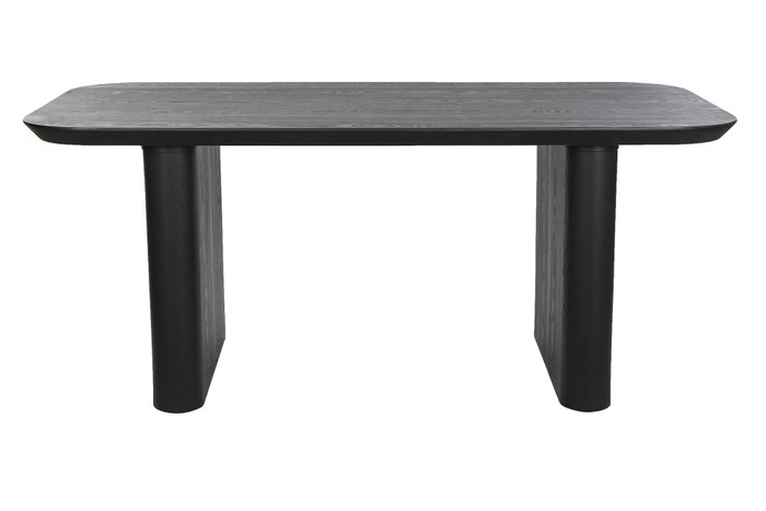 DKD Home Decor Mesa Comedor Moderna para 6 Personas, Negro, Abeto, 180 x 90 x 77 cm, Desmontable